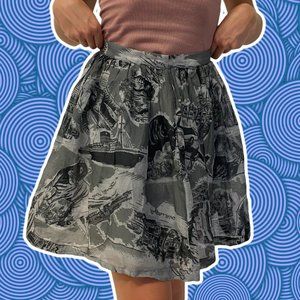 Boy. Brand Paperbag Knee Length Skirt Black White